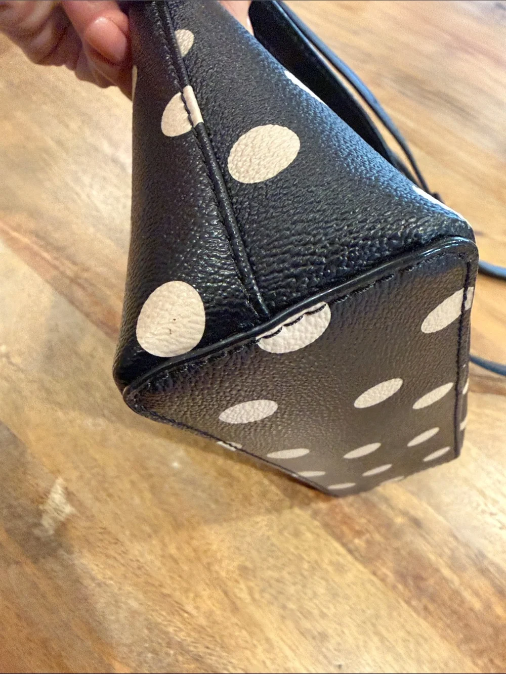 kate spade Black Tote with Light Pink Polka Dots
